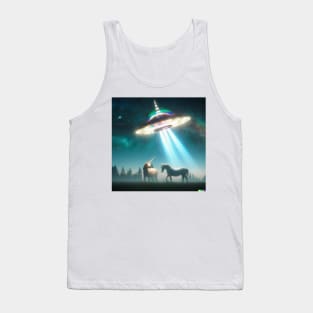 UFO abducting unicorn Tank Top